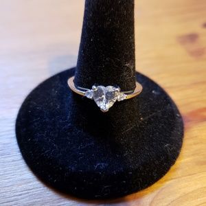 Sterling silver ring with CZ heart shaped stone